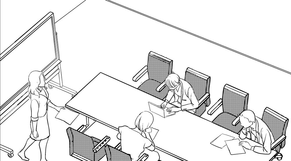 会議というとこんなイメージしかわかないオールドタイプです
今時ほぼペーパレスだよねｗ