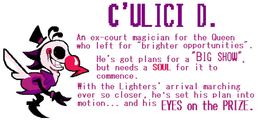 Spamton in Jevil's role, based off the Mad Hatter.