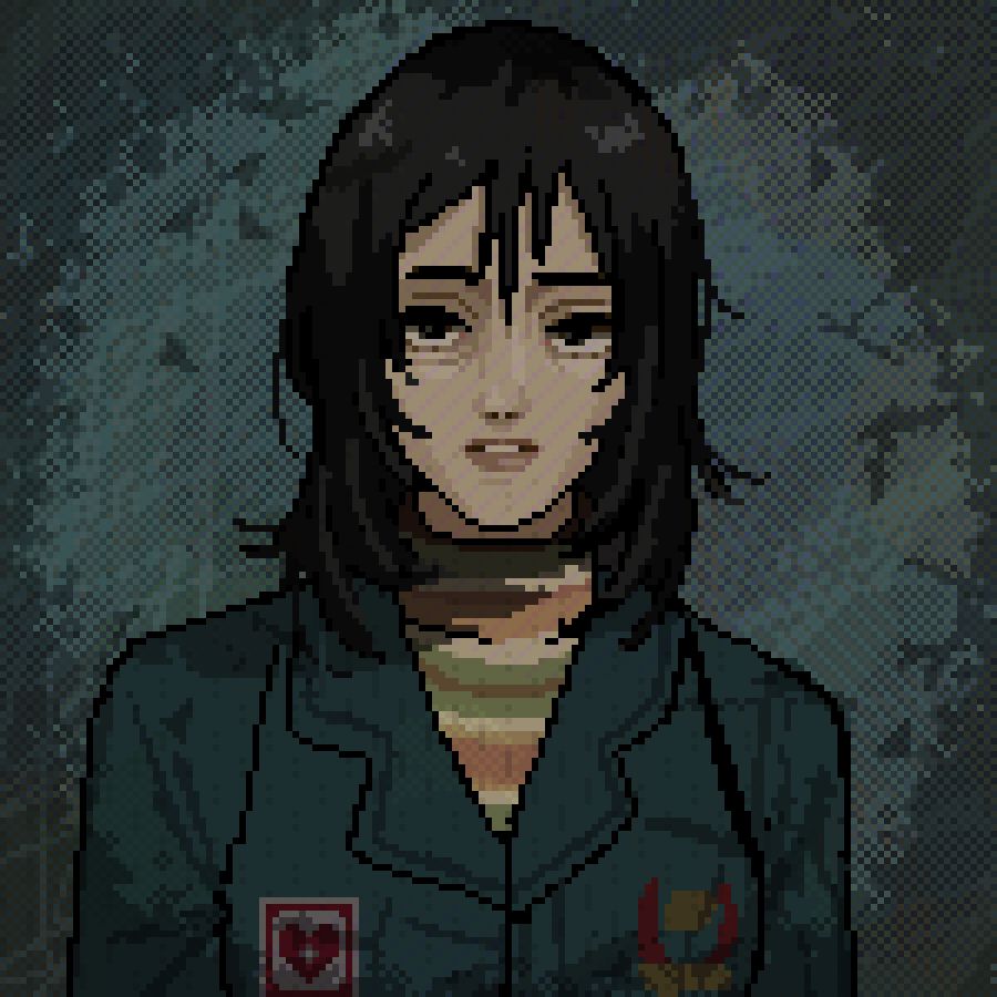 Rough pixel art of Anya from Mouthwashing