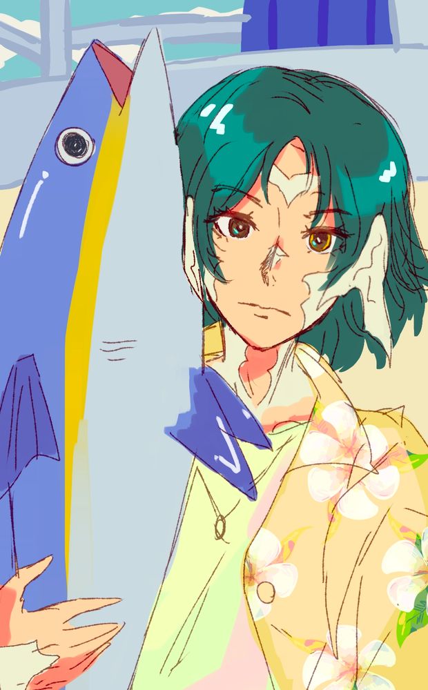 myka azura holding a tuna, ala the tuna photocard from the kpop super tuna guy