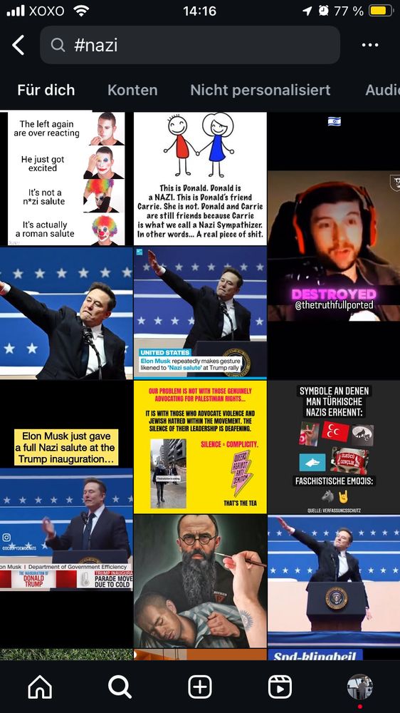 Instagram liefert weiterhin Ergebnisse bei der Suche nach #liberals.