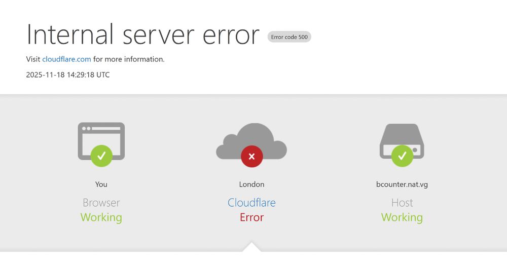 Server error at cloudflare 500