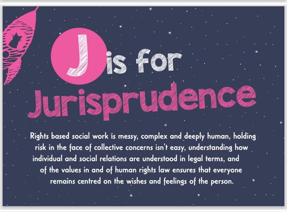 Postcard saying that the letter J stands for Jurisprudence 