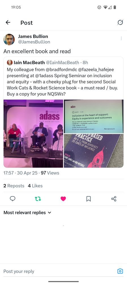 Endorsement for the book Social Work Cats and Rocket Science an A to Z of rights based practice 