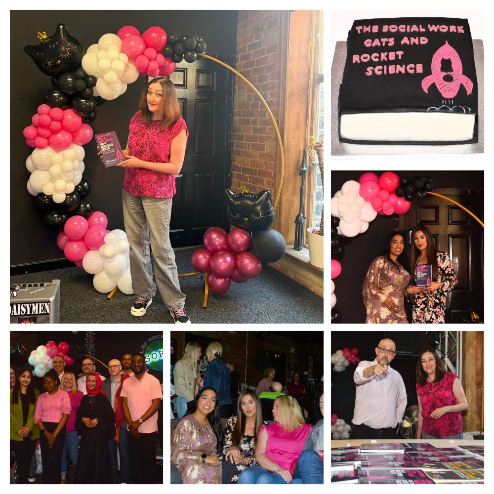 Photographs from the event to launch the book Social Work Cats and Rocket Science and A to Z of Rights Based Practice at the School of Rock and Media in Bradford 
