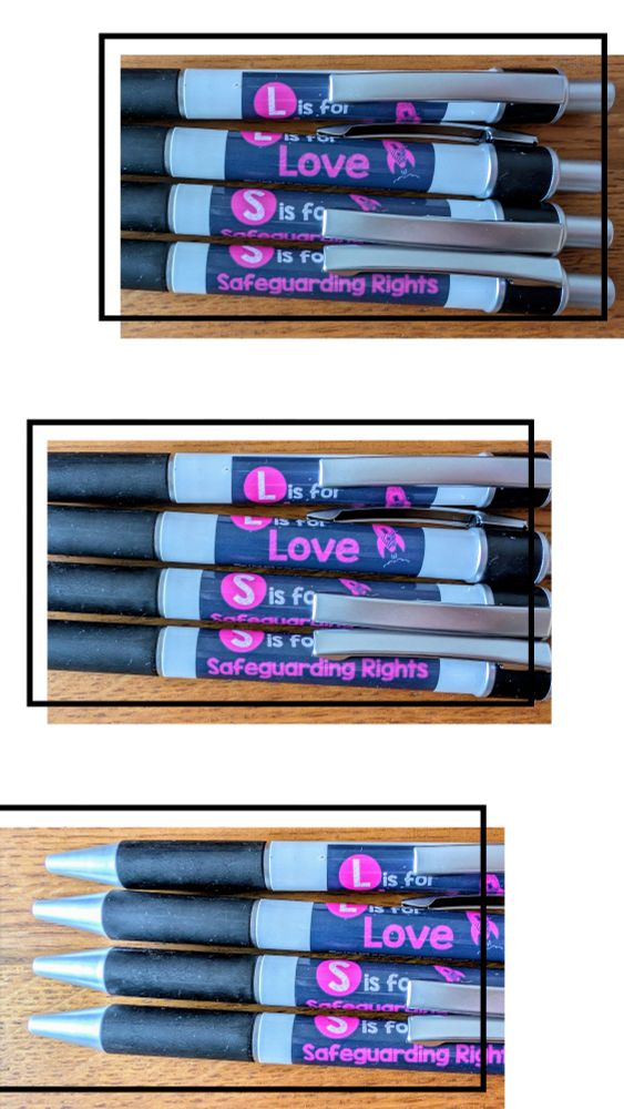 Advertisement for the pens that go with the book Social Work Cats and Rocket Science an A to Z of rights based practice