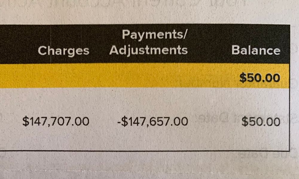 Charges $147707.00
Payments/adjustments $147657.00
Balance $50.00