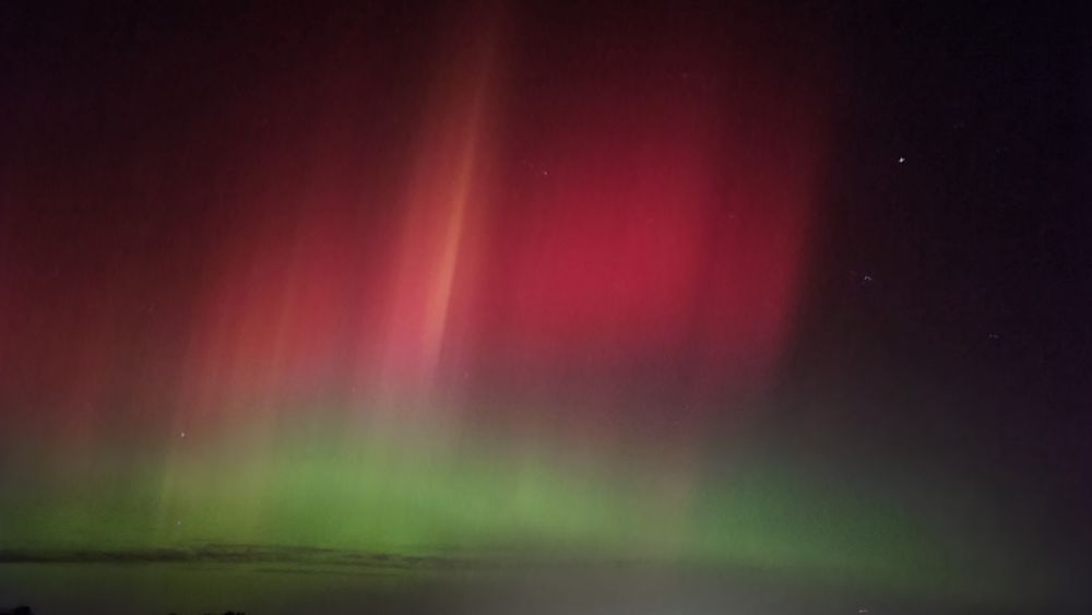 Red and green northern lights.