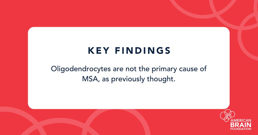Key findings: Oligodendrocytes are not the primary cause of MSA, as previously thought. 