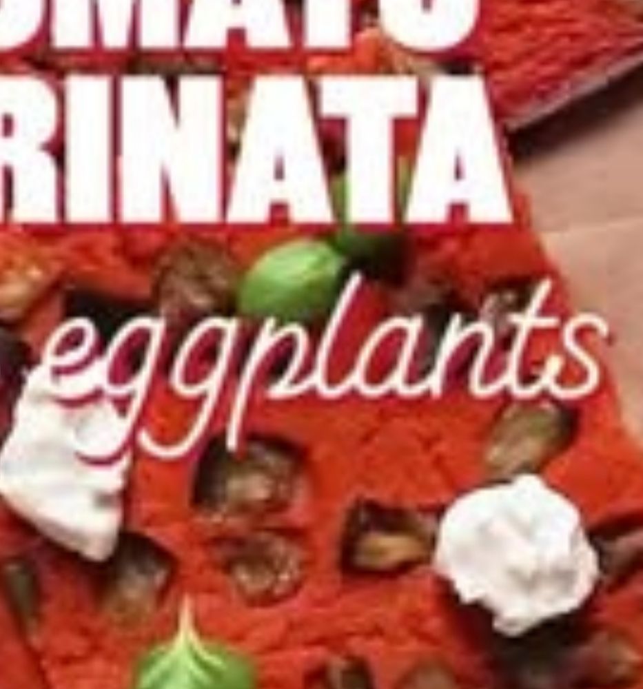 Close-up on the word "eggplants"