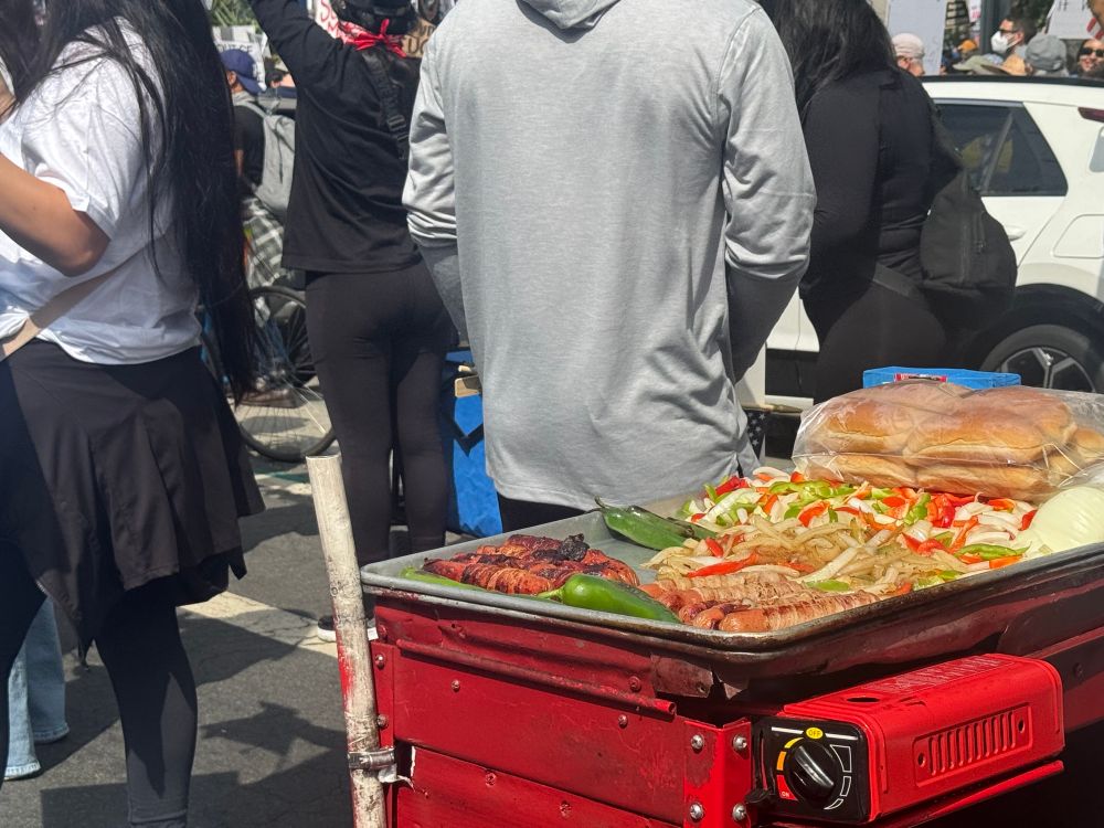 Bacon wrapped hot dog cart 