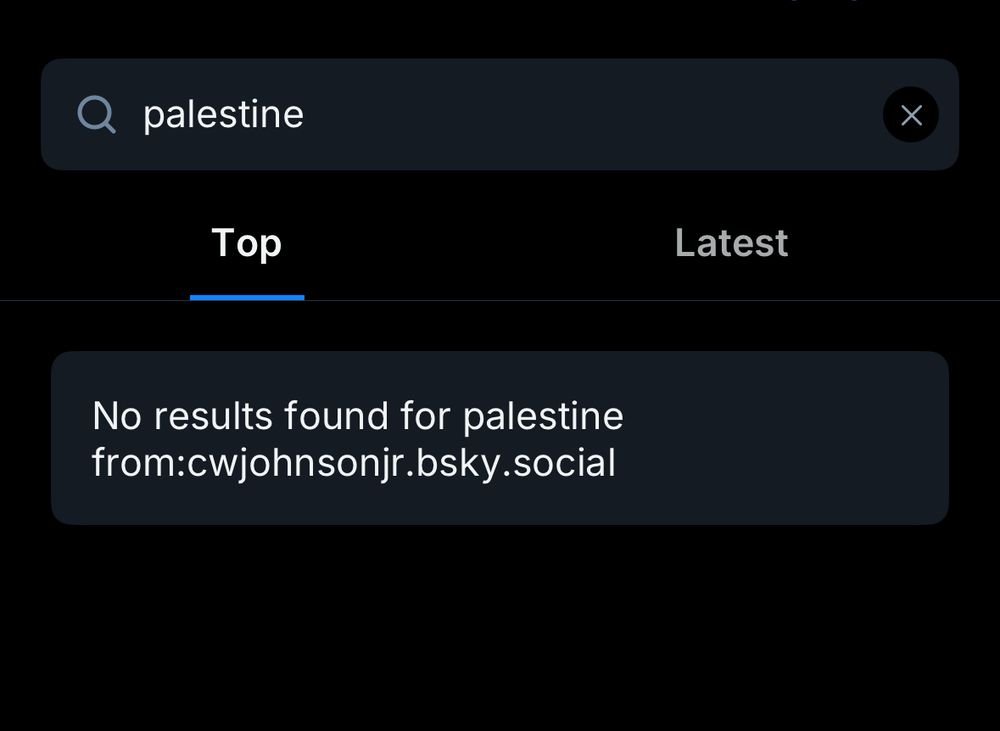 No results found for palestine from:cwjohnsonjr.bsky.social
