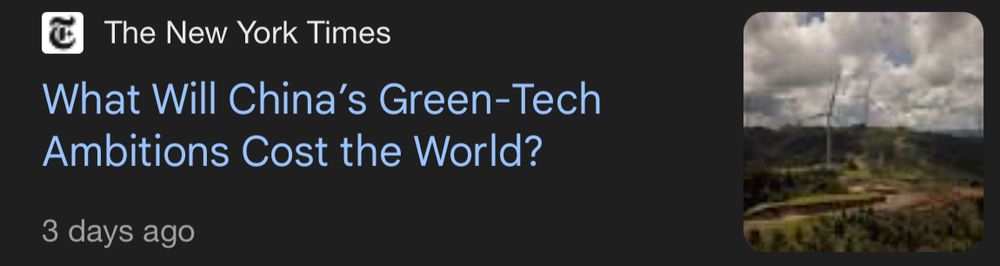 The New York Times
What Will China's Green-Tech
Ambitions Cost the World?
3 days ago