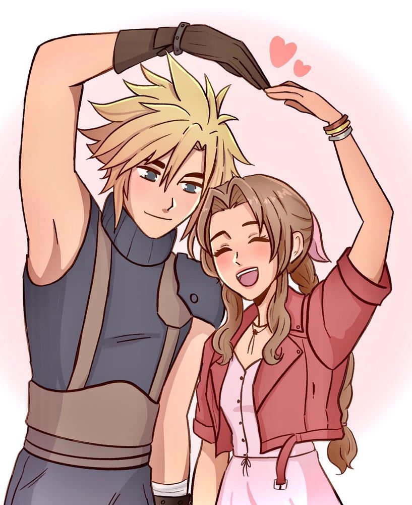 cloud stire & aerith gainsborough (clerith) from ff7 <3