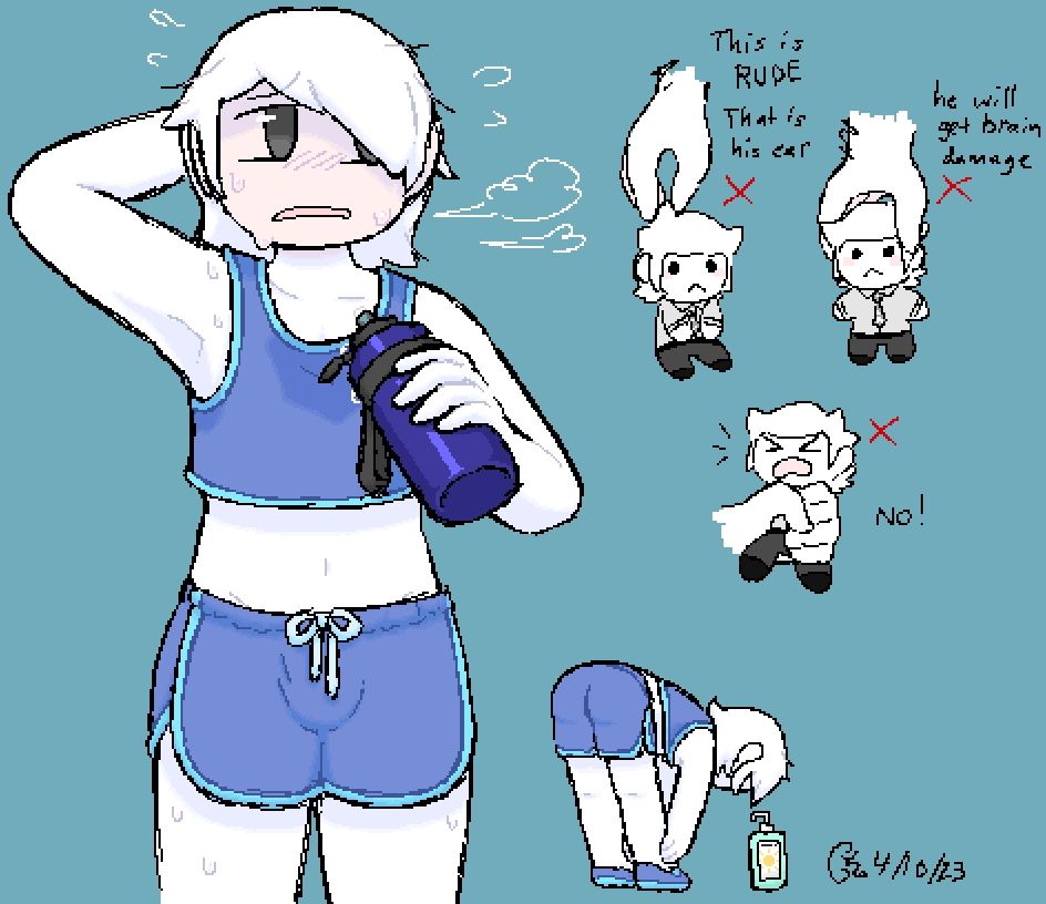 Gregory in jogging attire and that "he will get brain damage" meme.