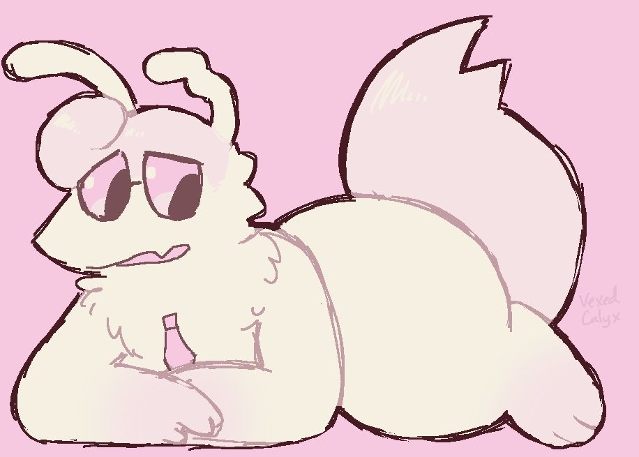 The supposed flea character laying on his stomach.