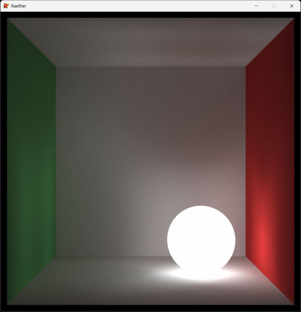 A Cornell Box Lit with an Emissive Sphere.