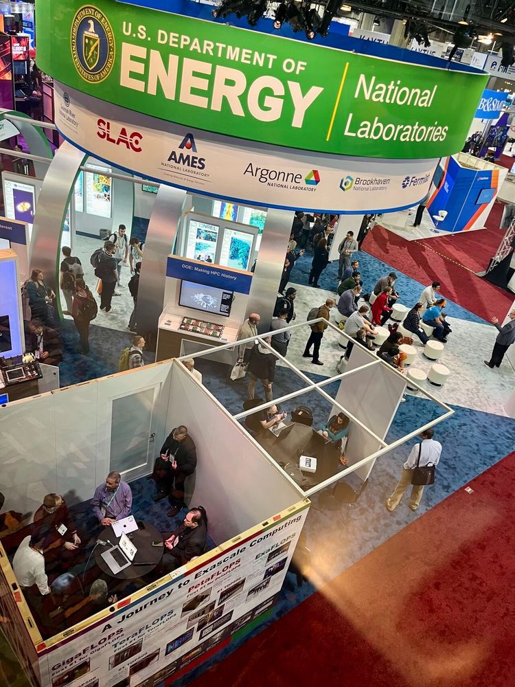 Overhead view of the U.S. Department of Energy booth