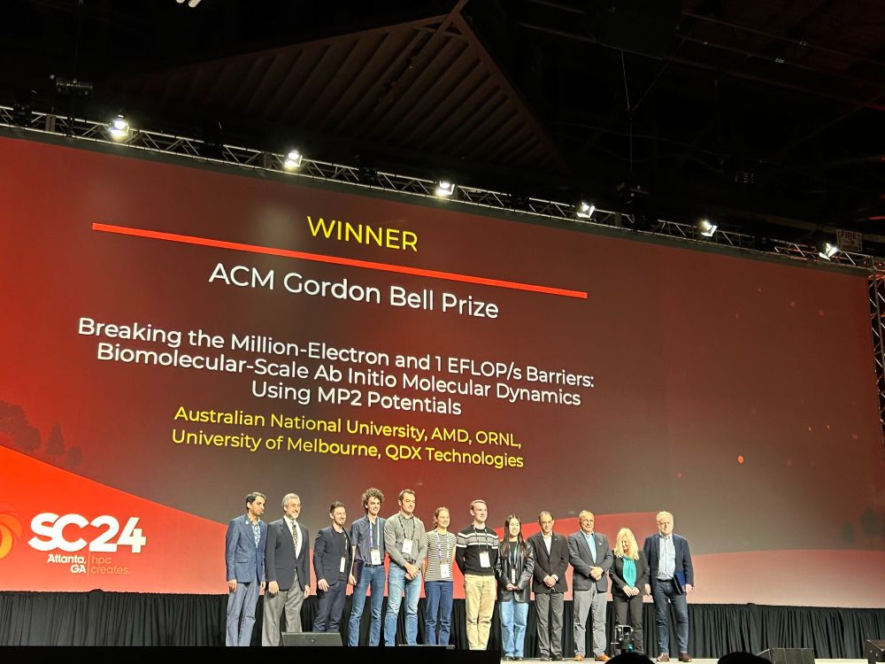 Scientists accepting the Gordon Bell Prize
