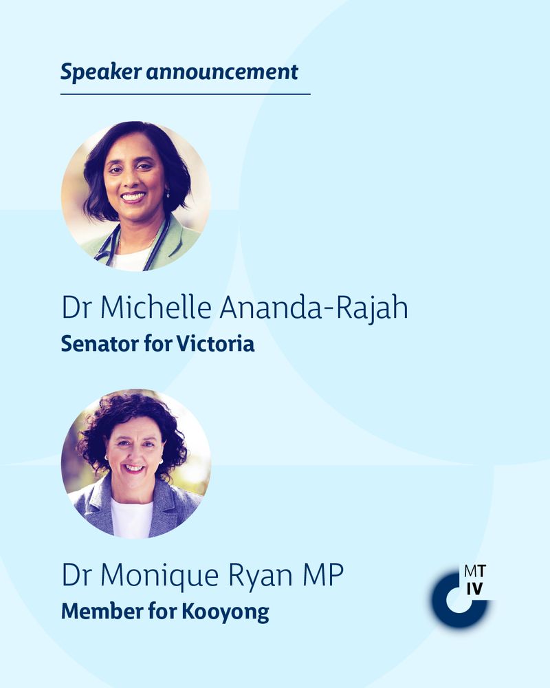 Speaker announcement
Dr Michelle Ananda-Rajah
Senator for Victoria
Dr Monique Ryan MP
Member for Kooyong