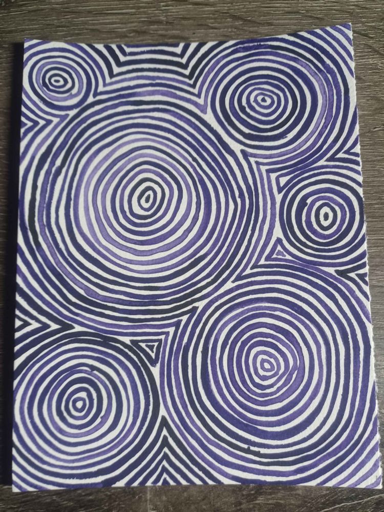 purple circles watercolour art painting
