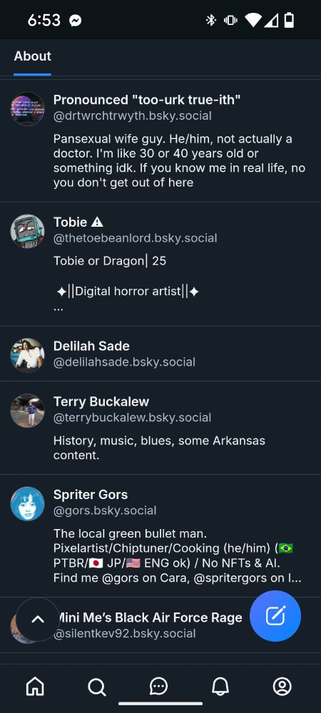 A screenshot of the list and there I am!