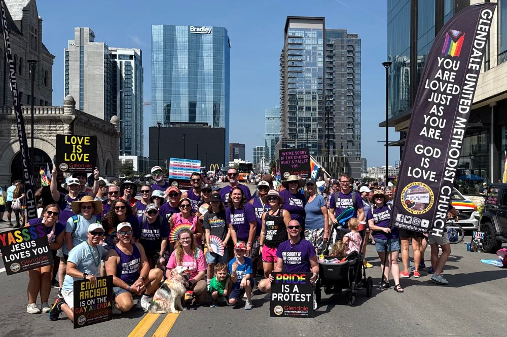 Photos of the members of Glendale United Methodist Church at the Nashville Pride March down Broadway in Downtown Nashville. 