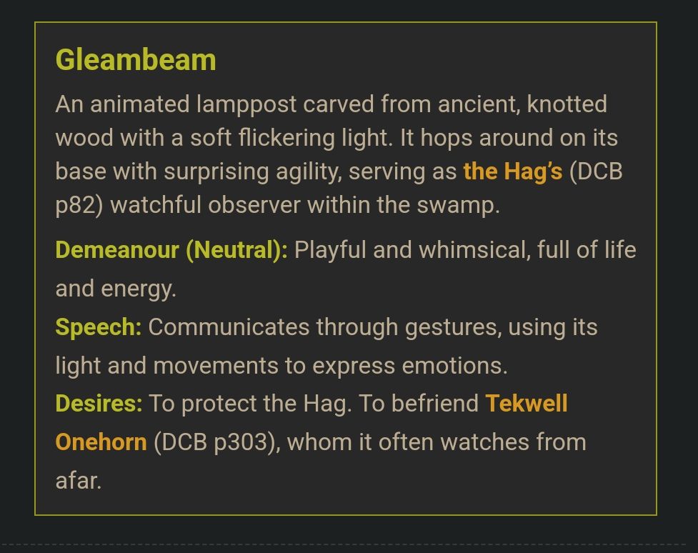 Screenshot of an Agent for the Hag:

Gleambeam