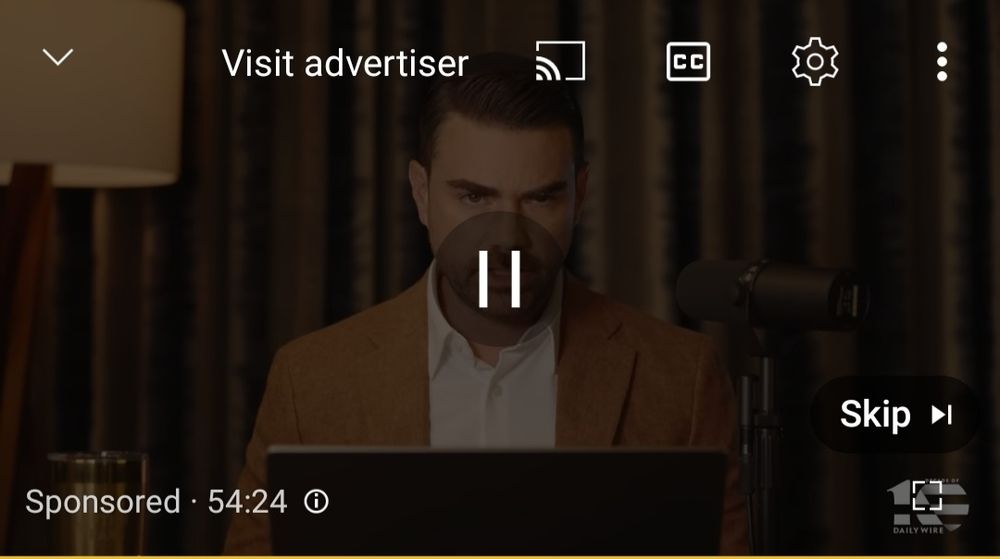 Hour long Ben Shapiro video as an ad