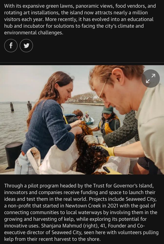 The Guardian writes about Governors Island, NY, becoming an educational and incubator hub for climate & environmental solutions.