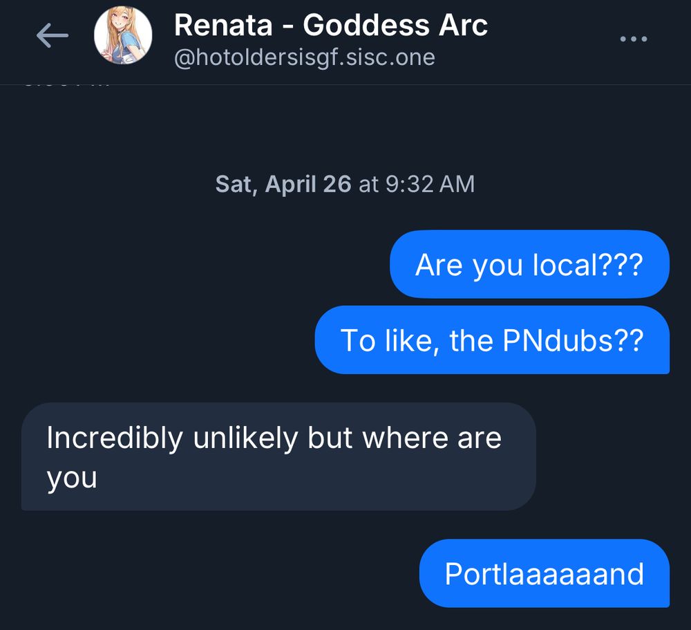 DMs w me saying I lived in Portland 