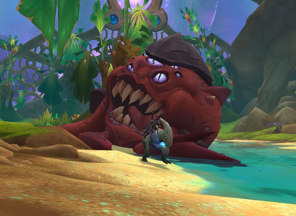 a rogue in world of warcraft on a mauler mount