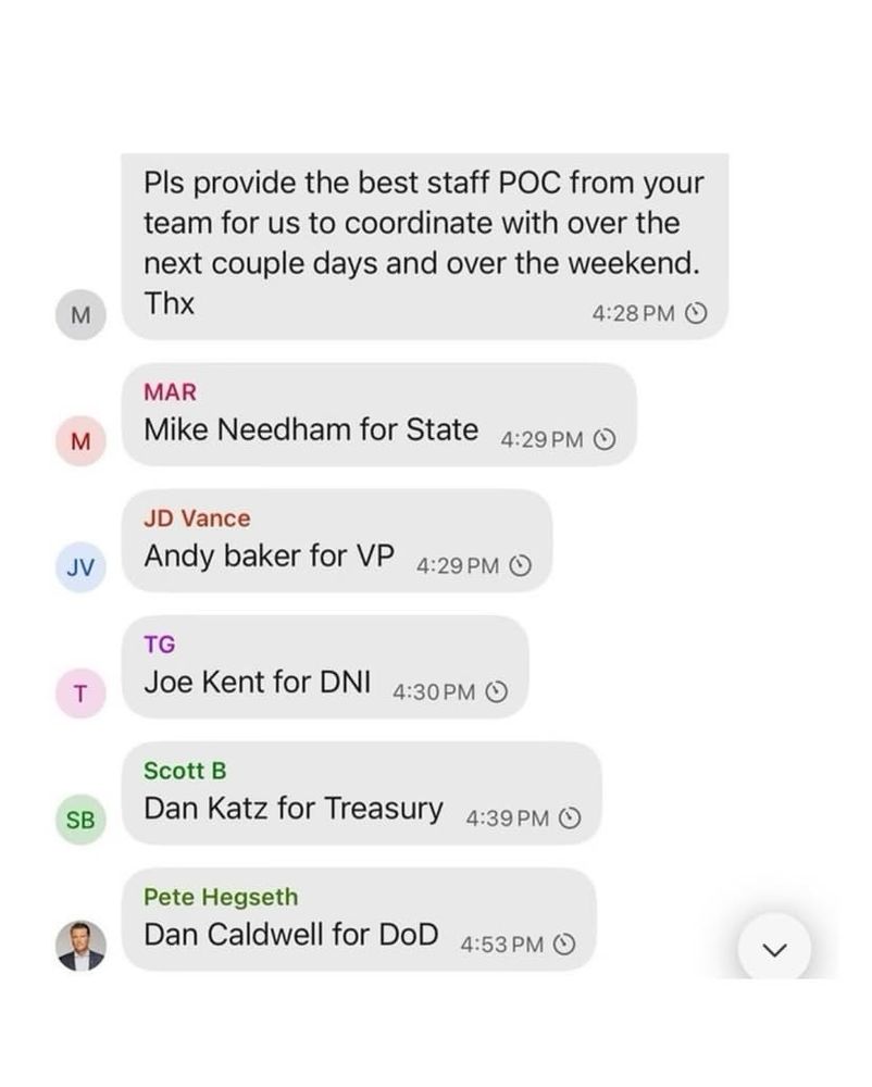 The Signal texts in question. 