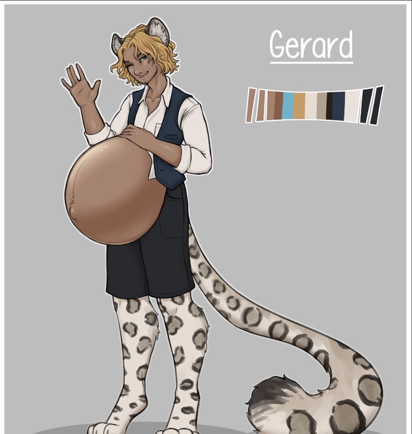 Gerard; pregnant male-herm, half snep/half human