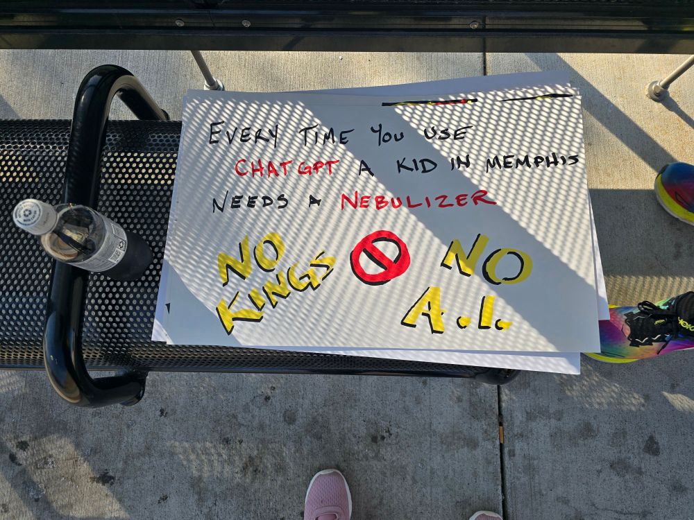 every time you use chatgpt a kid in memphis needs a nebulizer / no kings / no ai