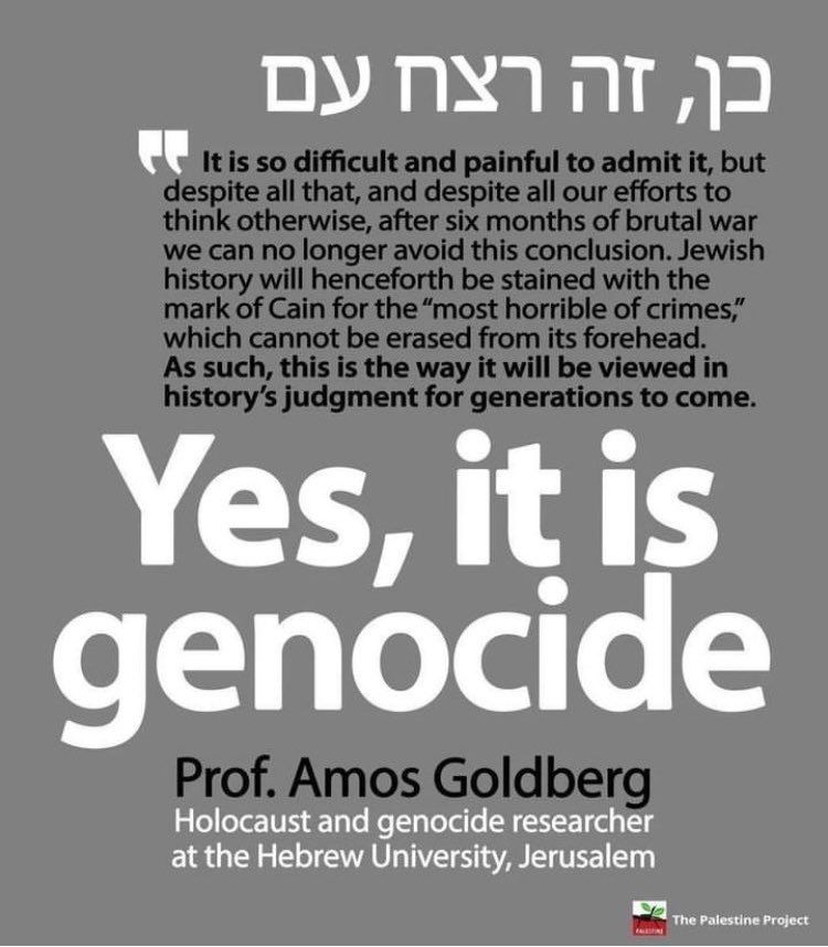 It is so difficult and painful to admit it, but despite all that, and despite all our efforts to think otherwise, after six months of brutal war we can no longer avoid this conclusion. Jewish history will henceforth be stained with the mark of Cain for the "most horrible of crimes," which cannot be erased from its forehead.
As such, this is the way it will be viewed in history's judgment for generations to come.
Yes, it is genocide
Prof. Amos Goldberg
Holocaust and genocide researcher at the Hebrew University, Jerusalem
The Palestine Project