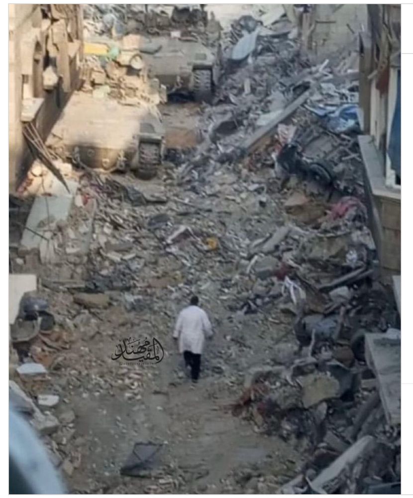 Dr Hussam Abu Safiyeh faces down an Israeli tank.