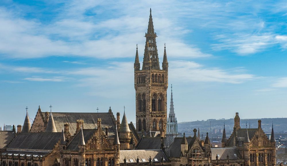 A photograph of the University of Glasgow's Gilbert Scott building