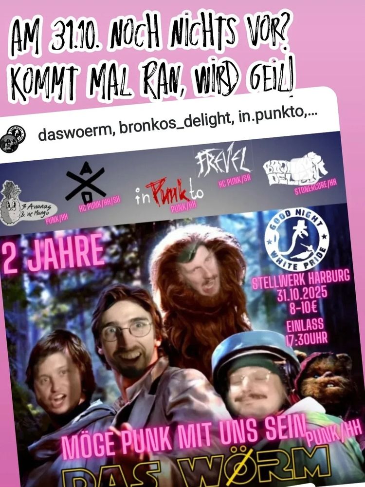 Werbung für ein PunkKonzert am 31.10. Im Stellwerk in Hamburg.
