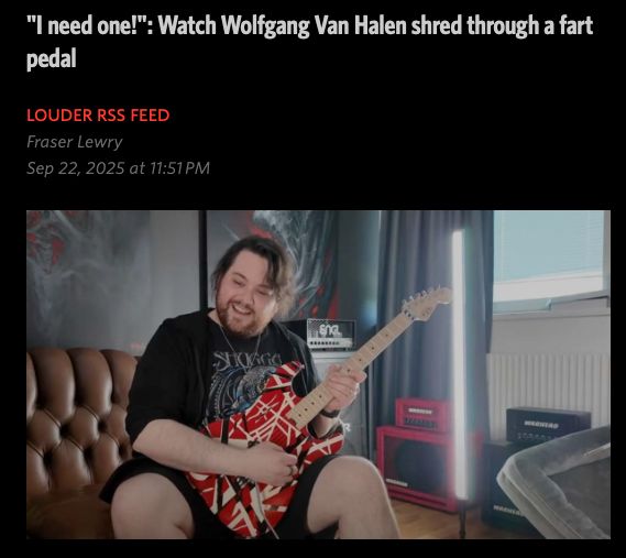 headline: "I need one!": Watch Wolfgang Van Halen shred through a fart pedal