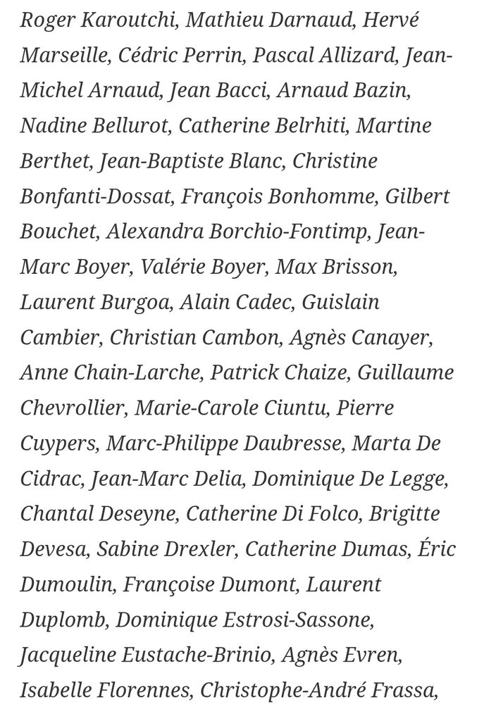 Liste des sénateurs ne voulant pas de la reconnaissance de la Palestine