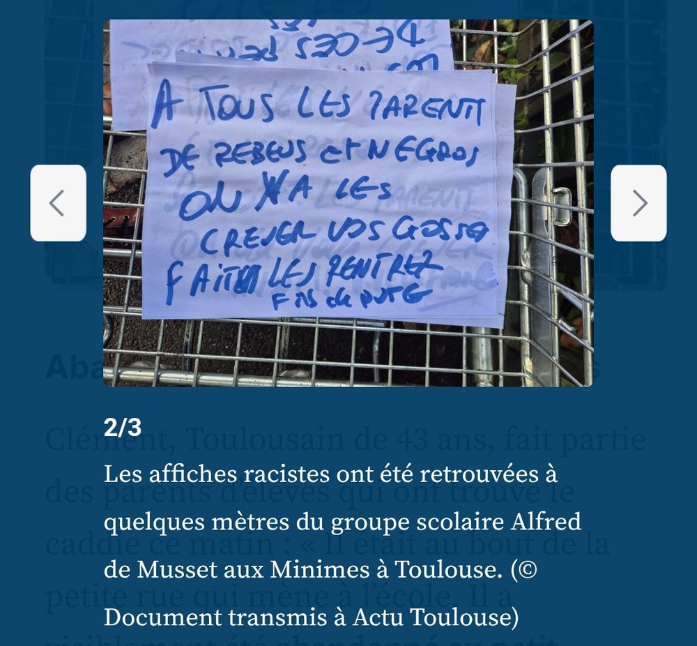 Injures racistes sur une affiche
