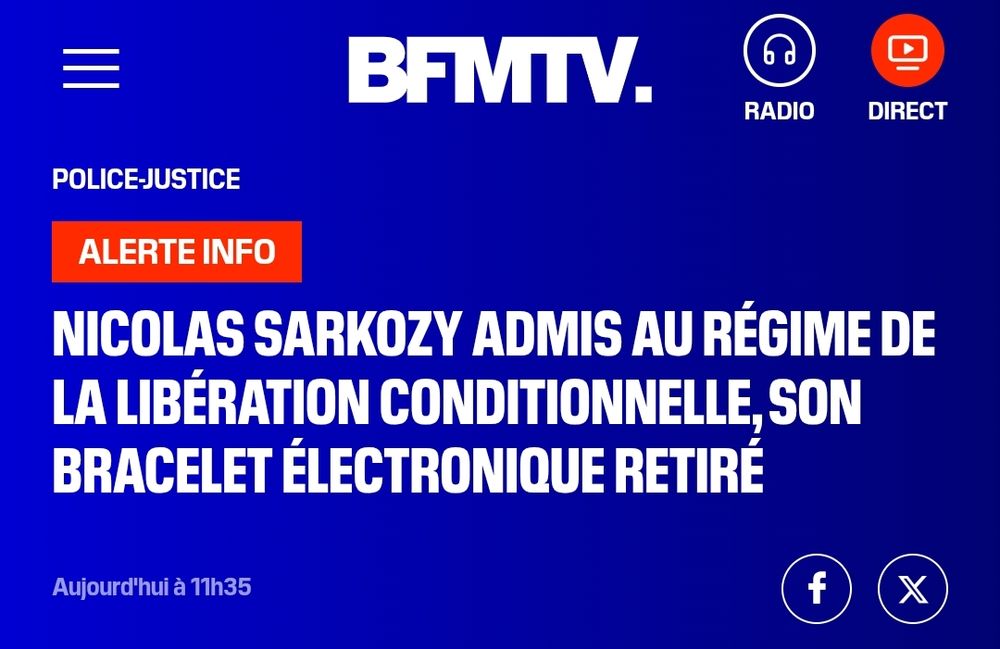 BFMTV : Nicolas Sarkozy s'est fait retirer son bracelet électronique