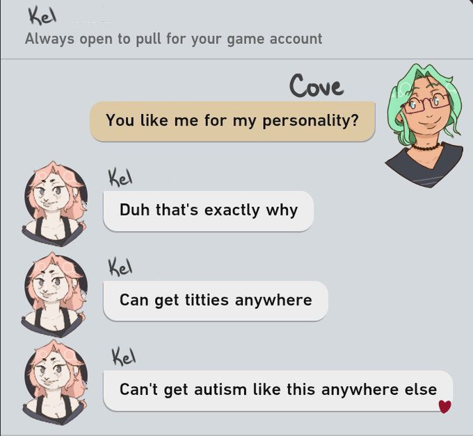 A chat with two characters