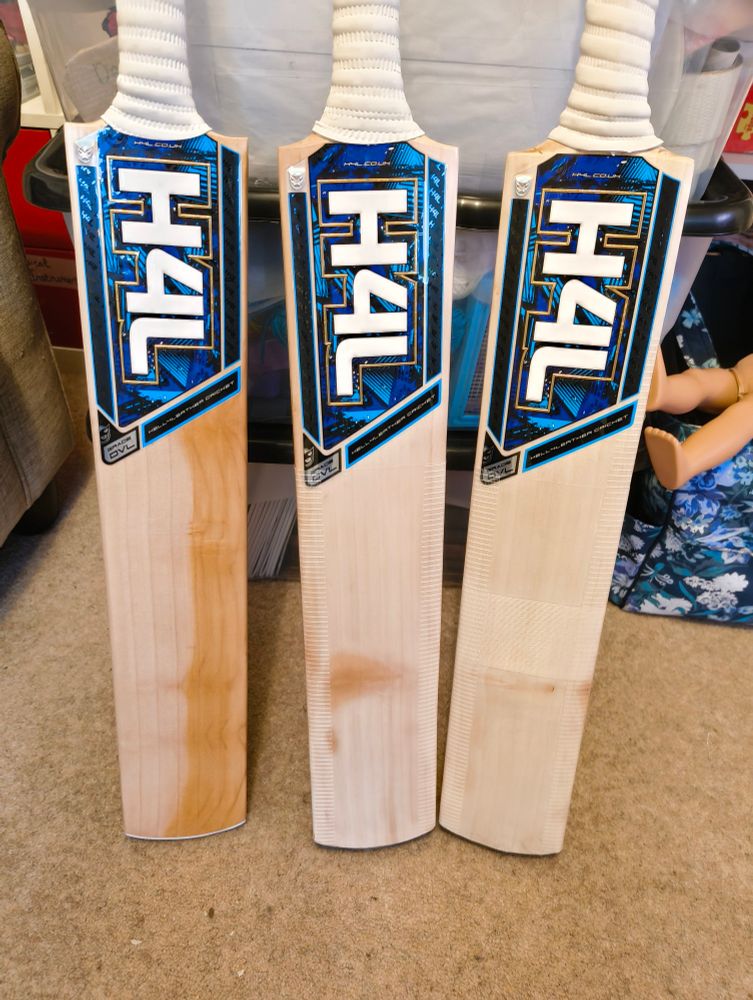 Three hell4leather cricket bats