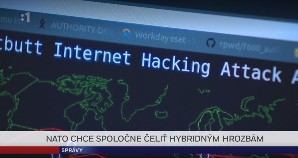 Web page with partially visible Threatbutt Internet Hacking Attack text from Threatbutt pew pew map. 