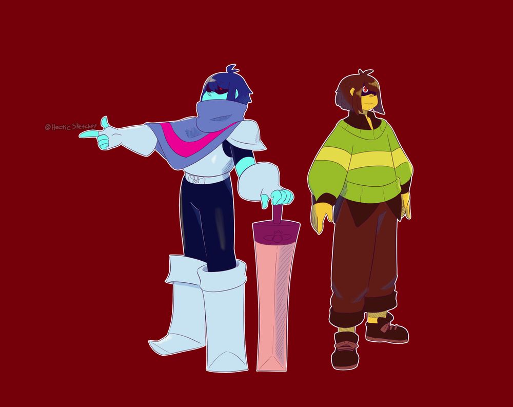 Kris from deltarune drawn in my style