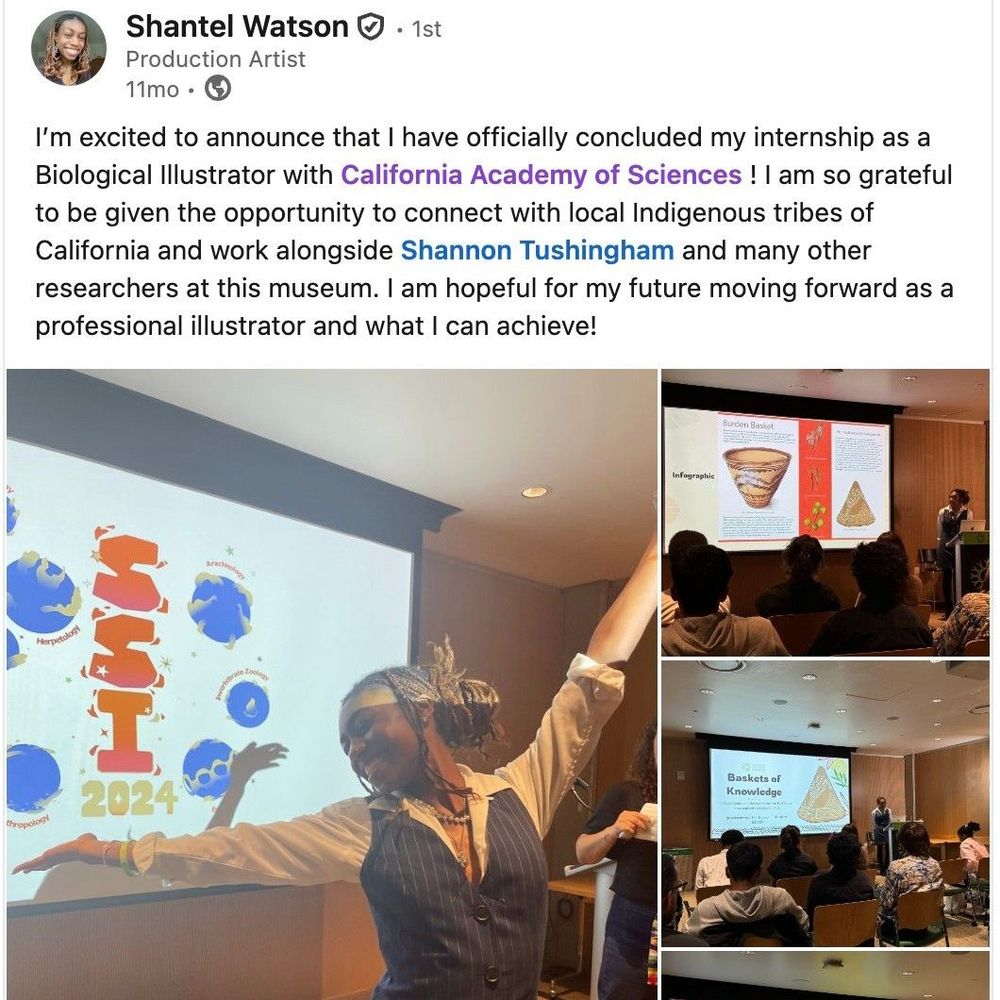 screenshot of Shantel Watson's linked in profile post with photos of her giving a presentation 