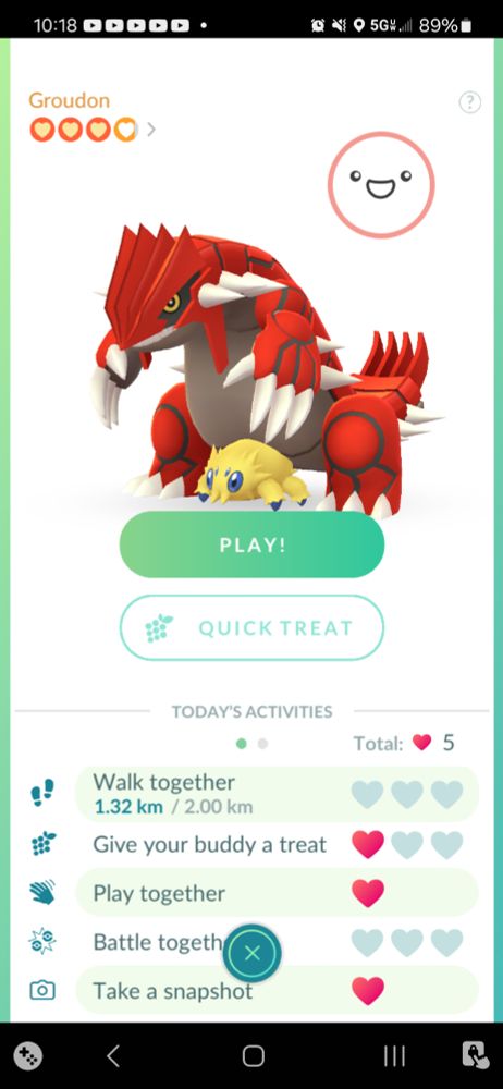 glitched pokemon go screenshot displaying a joltik next to a player's groudon in a menu it shouldn't be in