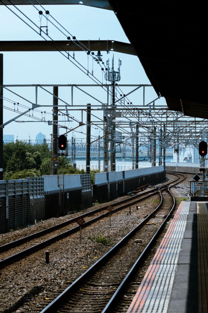 Sister image to the first photo. A different station, but a similar feel. We are further from the city here and some trees are poking out from all the metal and rock